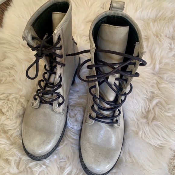 FRYE Veronica Lace Up Combat Moto Leather Boots - Picture 7 of 9
